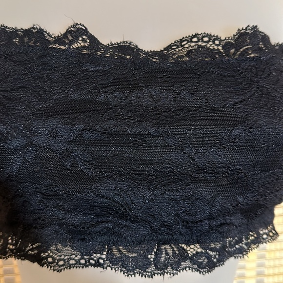 Lulus Black Lace Bandeau Bra Top Lined Medium - Picture 6 of 16